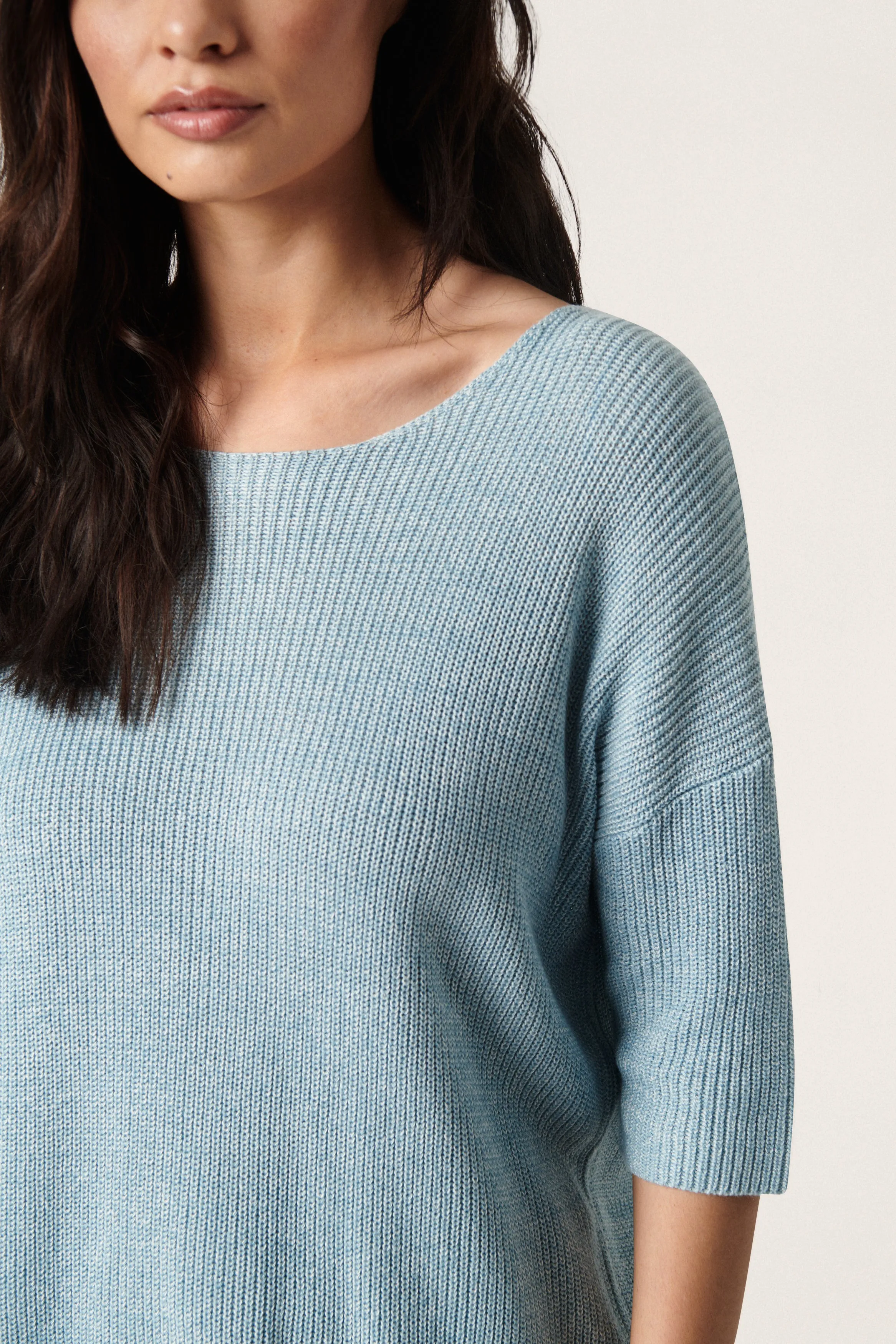 Soaked In Luxury Tuesday Cotton Jumper in Forget-Me-Not Melange