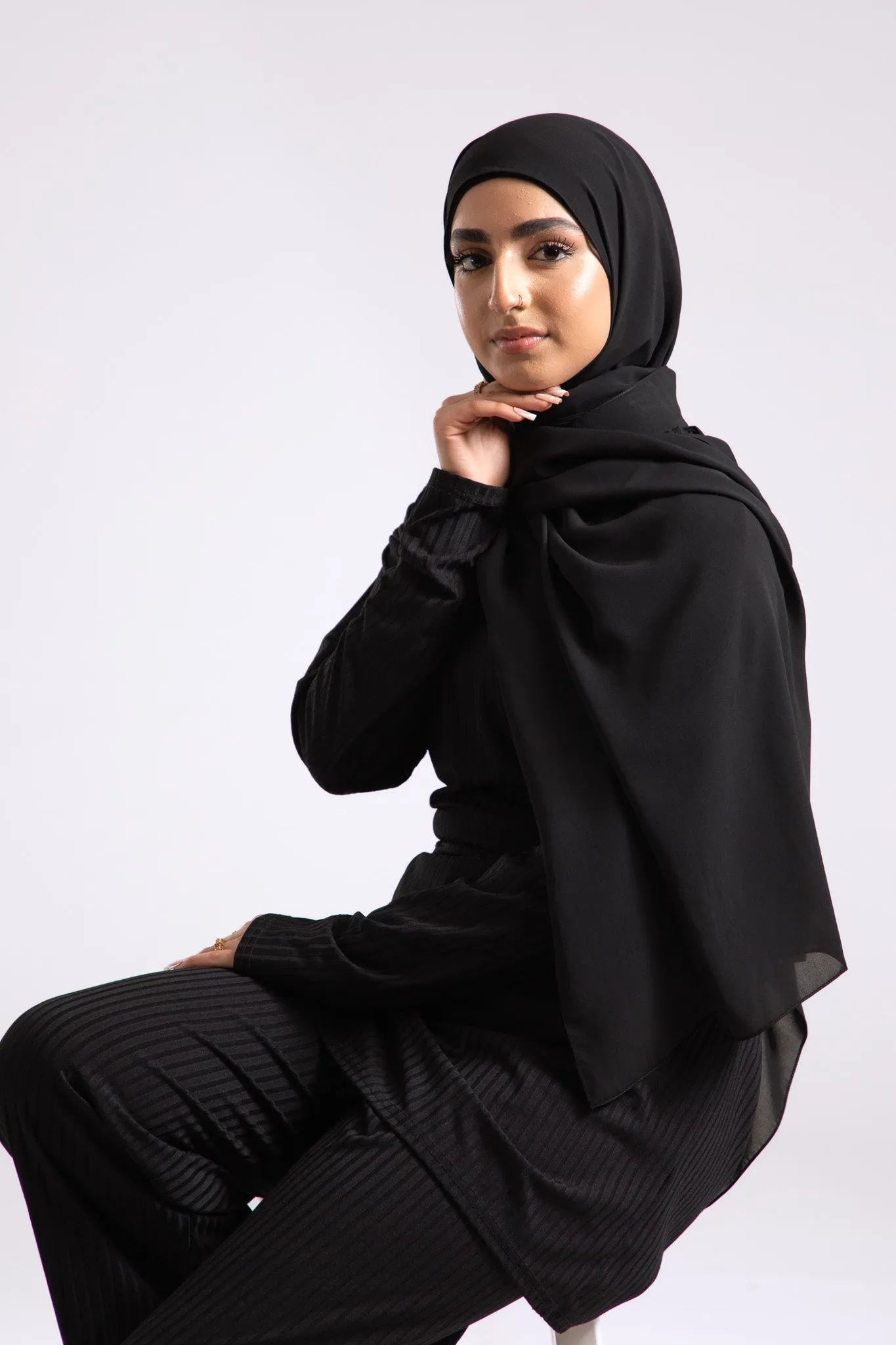 Soft Chiffon Hijab - Black