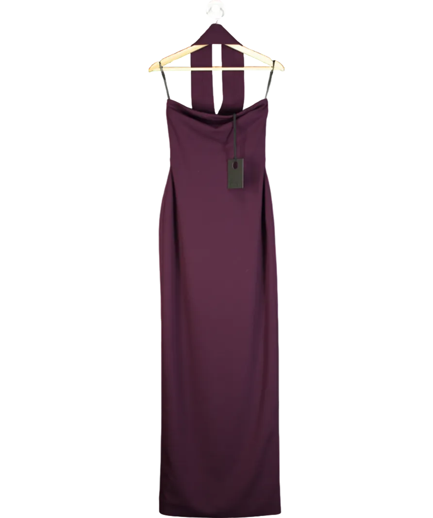 Solace London The Amari Maxi Dress in Aubergine UK 8