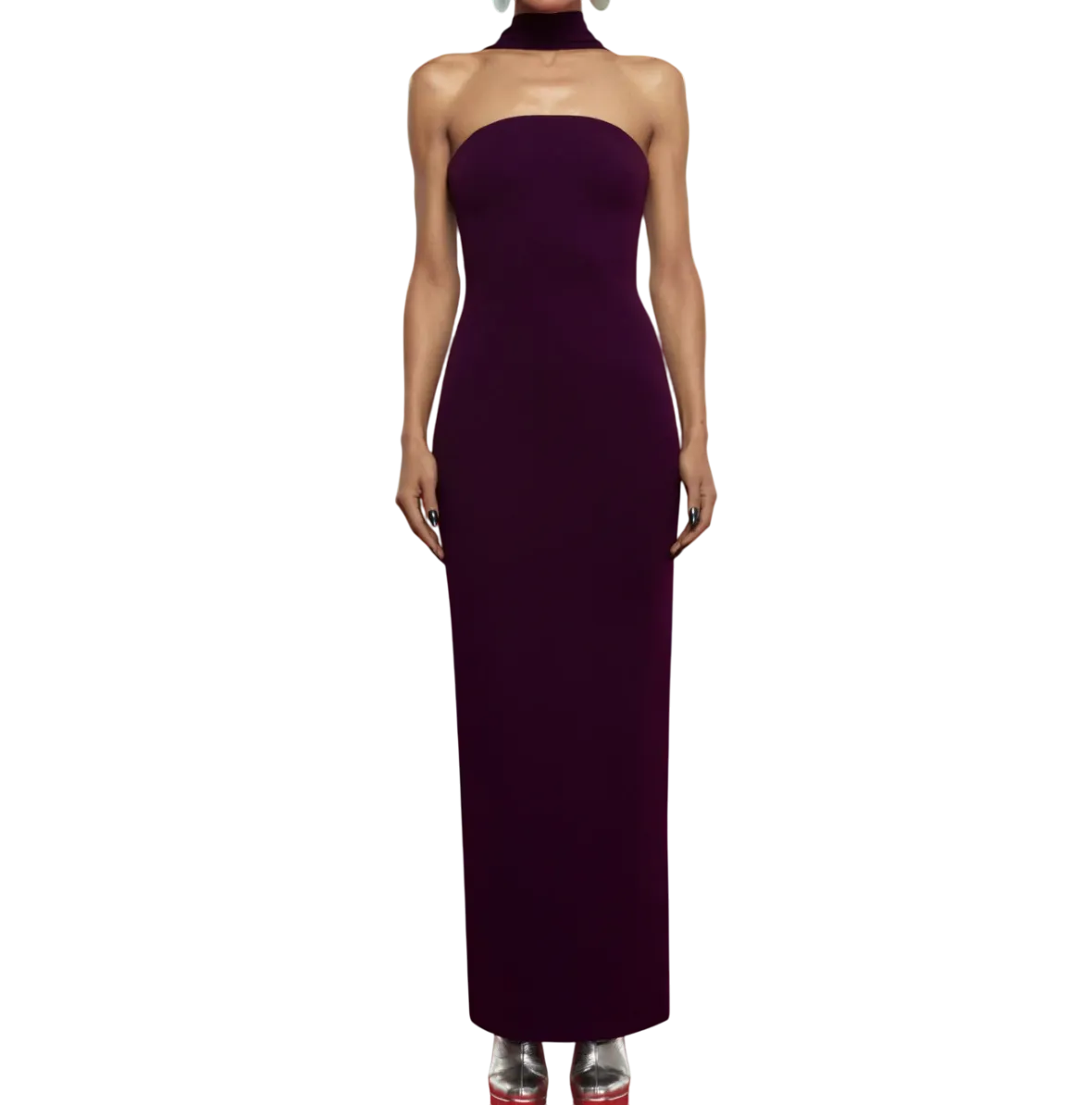 Solace London The Amari Maxi Dress in Aubergine UK 8