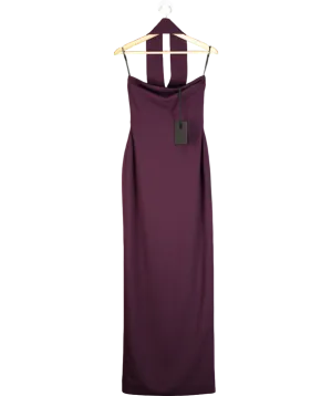 Solace London The Amari Maxi Dress in Aubergine UK 8