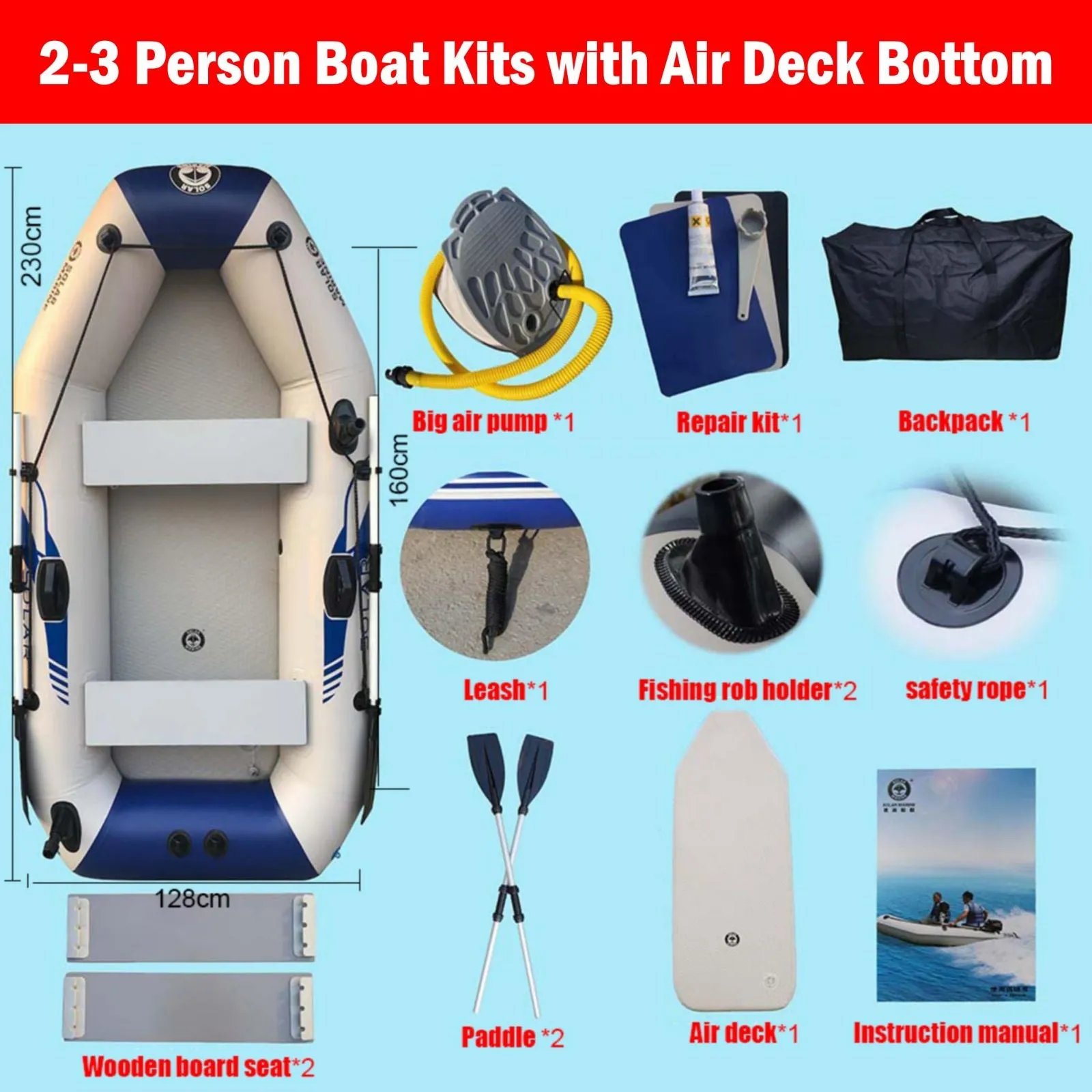 Solar Marine Inflatable Boat   40LBS/ 66LBS/ 86LBS Electric Trolling Motor   Motor Mount 3in1 Set