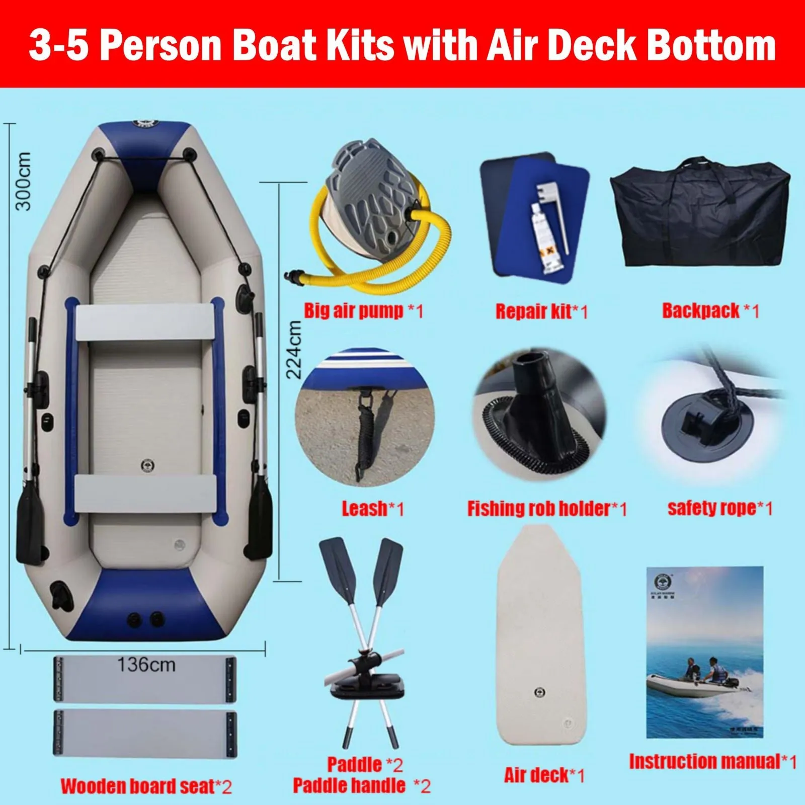 Solar Marine Inflatable Boat   40LBS/ 66LBS/ 86LBS Electric Trolling Motor   Motor Mount 3in1 Set