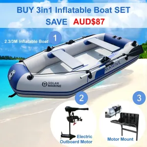 Solar Marine Inflatable Boat   40LBS/ 66LBS/ 86LBS Electric Trolling Motor   Motor Mount 3in1 Set
