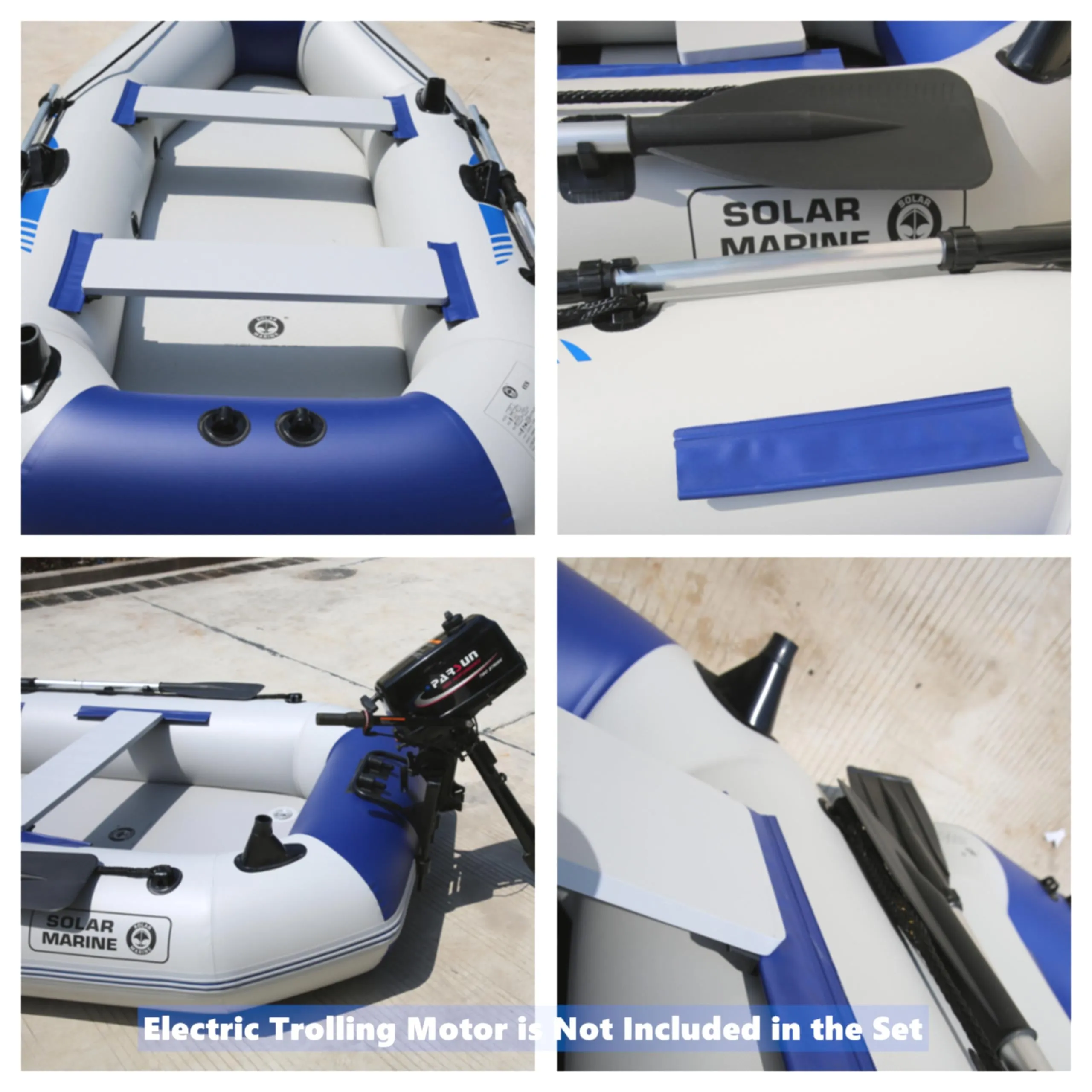 Solar Marine Inflatable Boat   40LBS/ 66LBS/ 86LBS Electric Trolling Motor   Motor Mount 3in1 Set