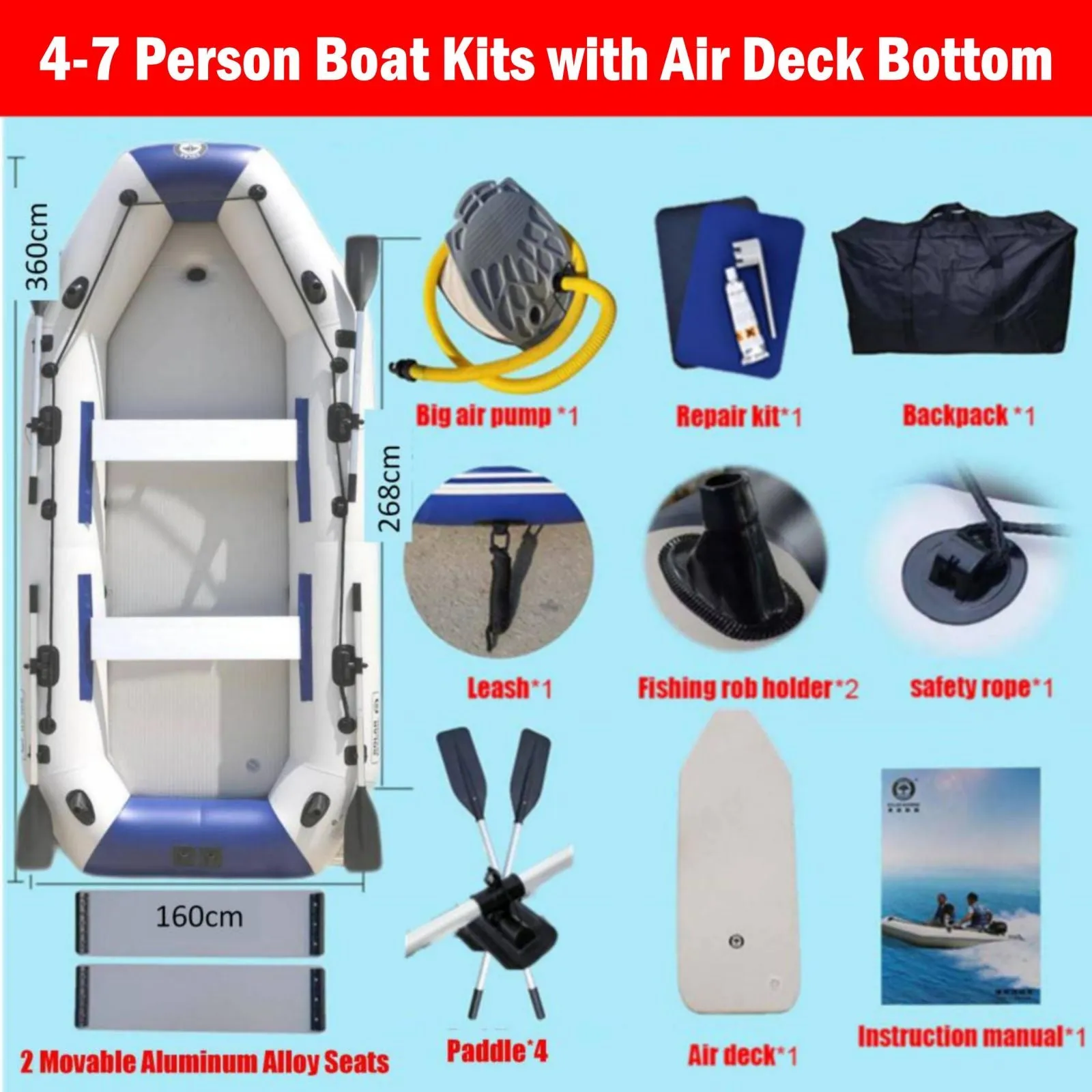 Solar Marine Inflatable Boat   40LBS/ 66LBS/ 86LBS Electric Trolling Motor   Motor Mount 3in1 Set