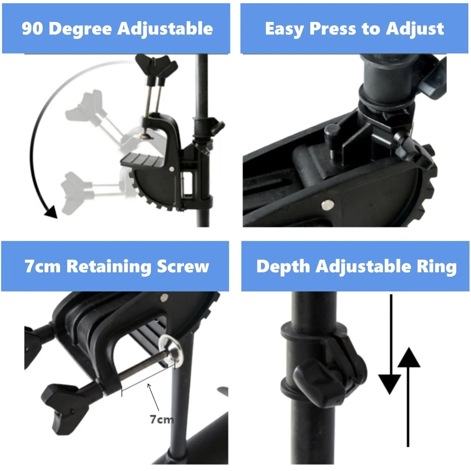 Solar Marine Inflatable Boat   40LBS/ 66LBS/ 86LBS Electric Trolling Motor   Motor Mount 3in1 Set