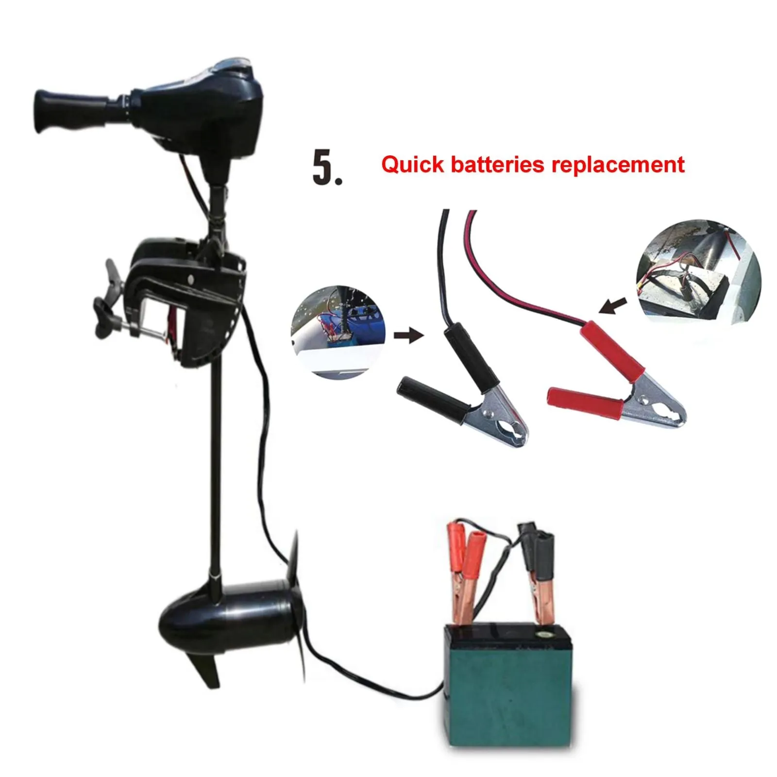 Solar Marine Inflatable Boat   40LBS/ 66LBS/ 86LBS Electric Trolling Motor   Motor Mount 3in1 Set