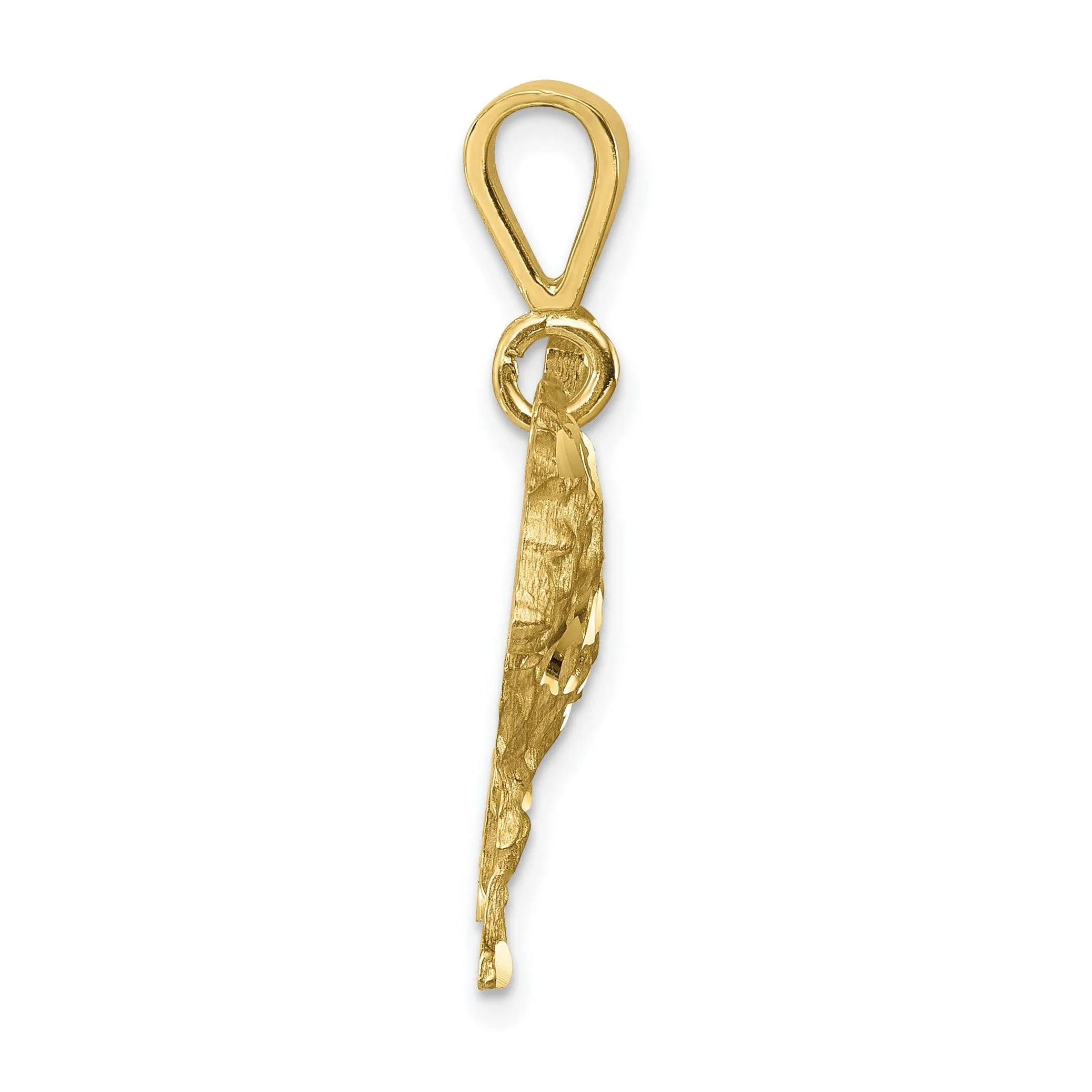 Solid 10k Yellow Gold Polished Lion Pendant
