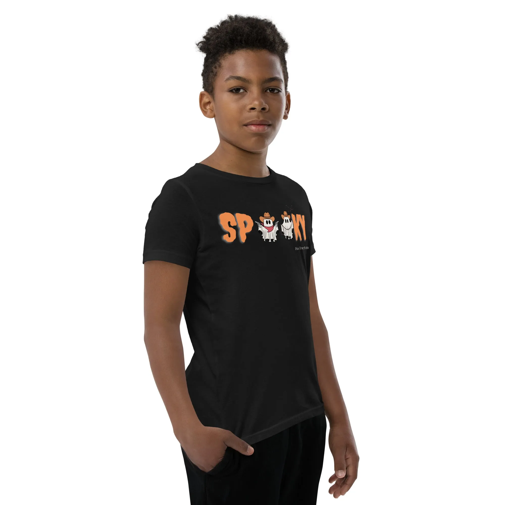 Spooky Western Ghost Youth Short Sleeve T-Shirt