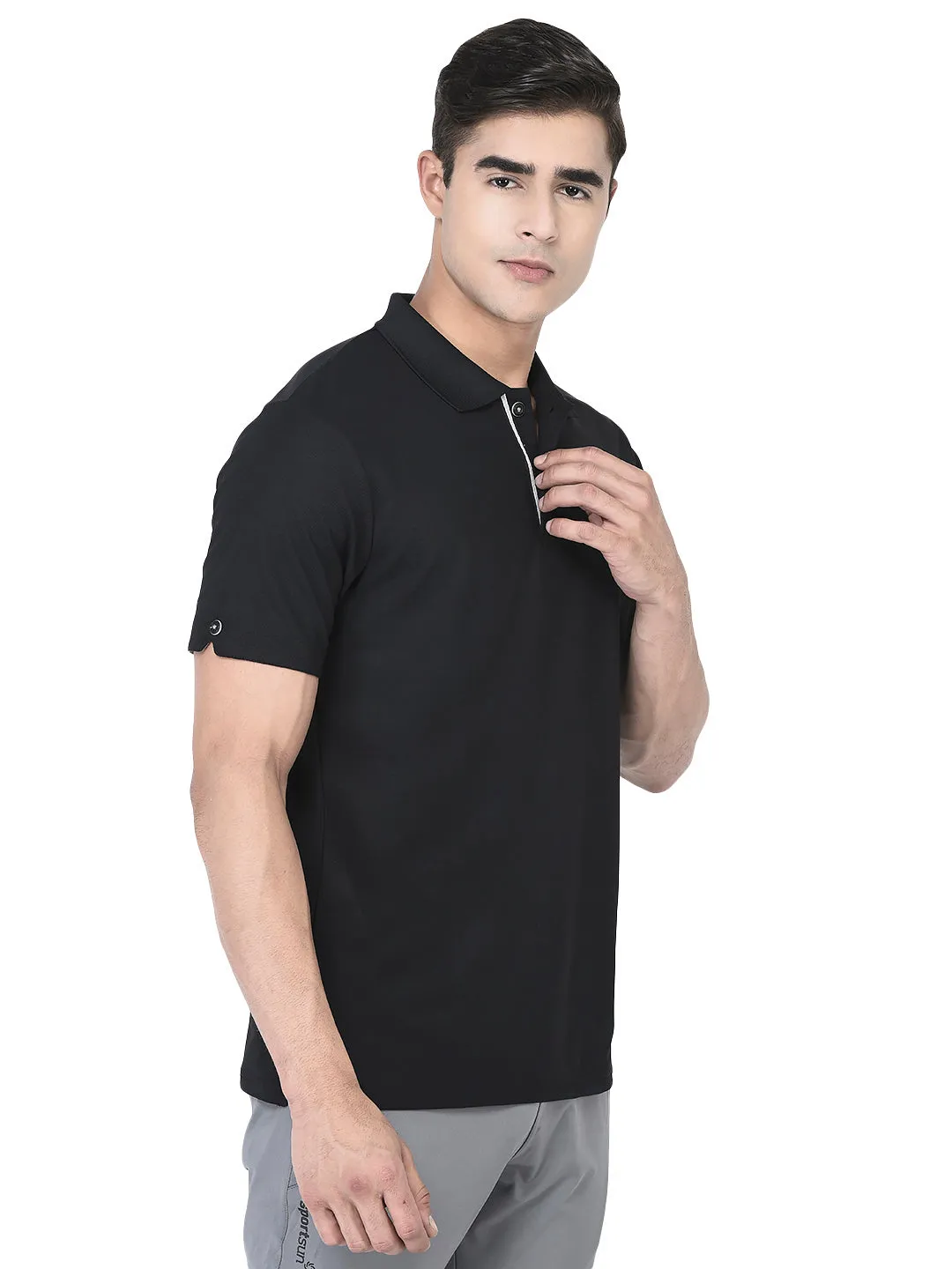 Sport Sun Max Polo Black T-shirt for Men