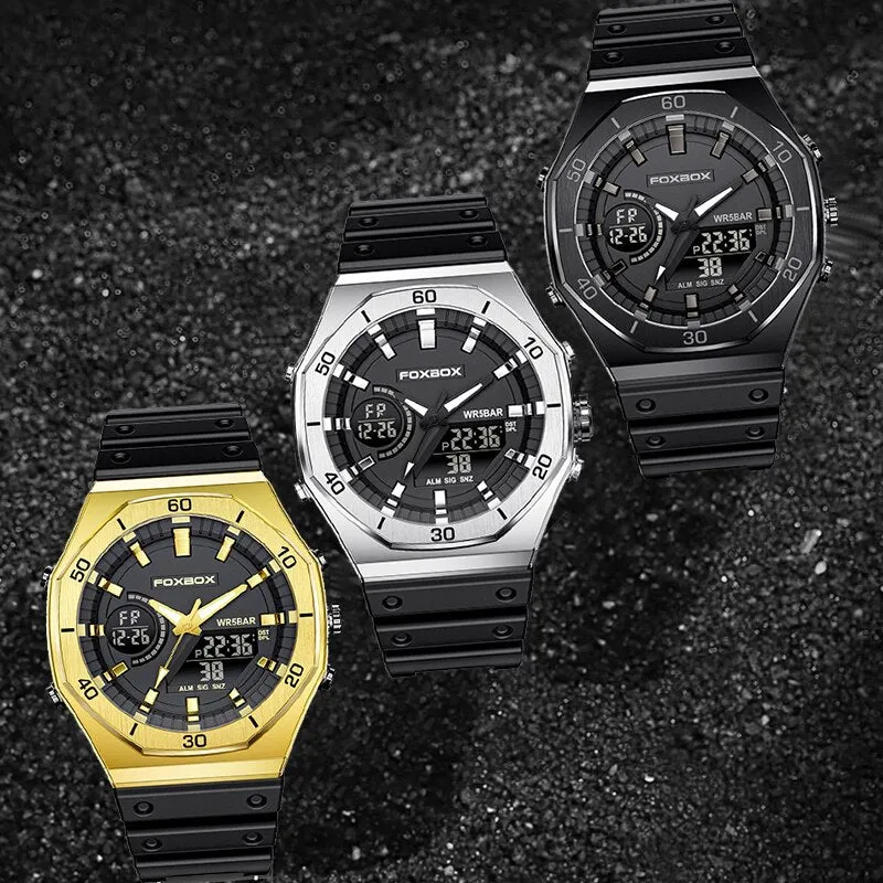 Sporty Chrono Dual Display Men's Watch