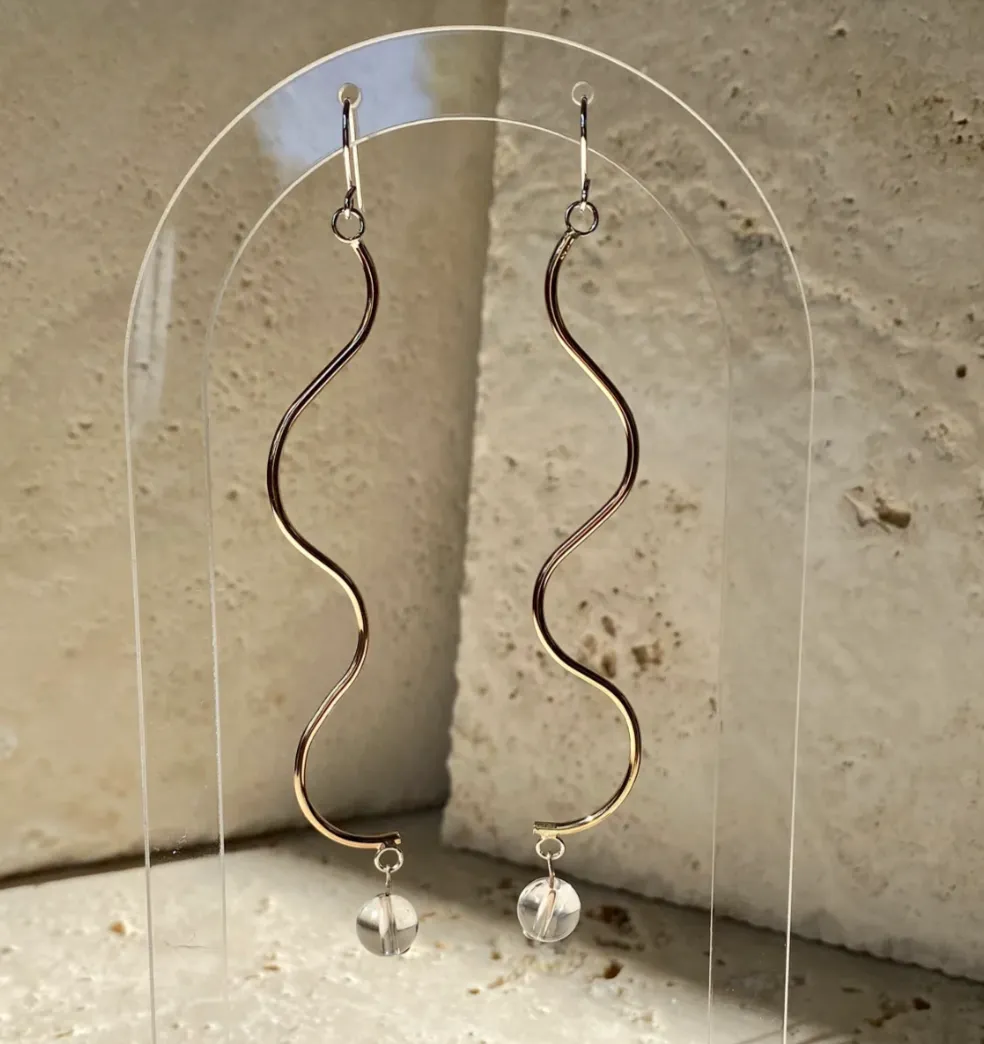 Squiggle Earrings In Sterling Silver - Lou Jewels