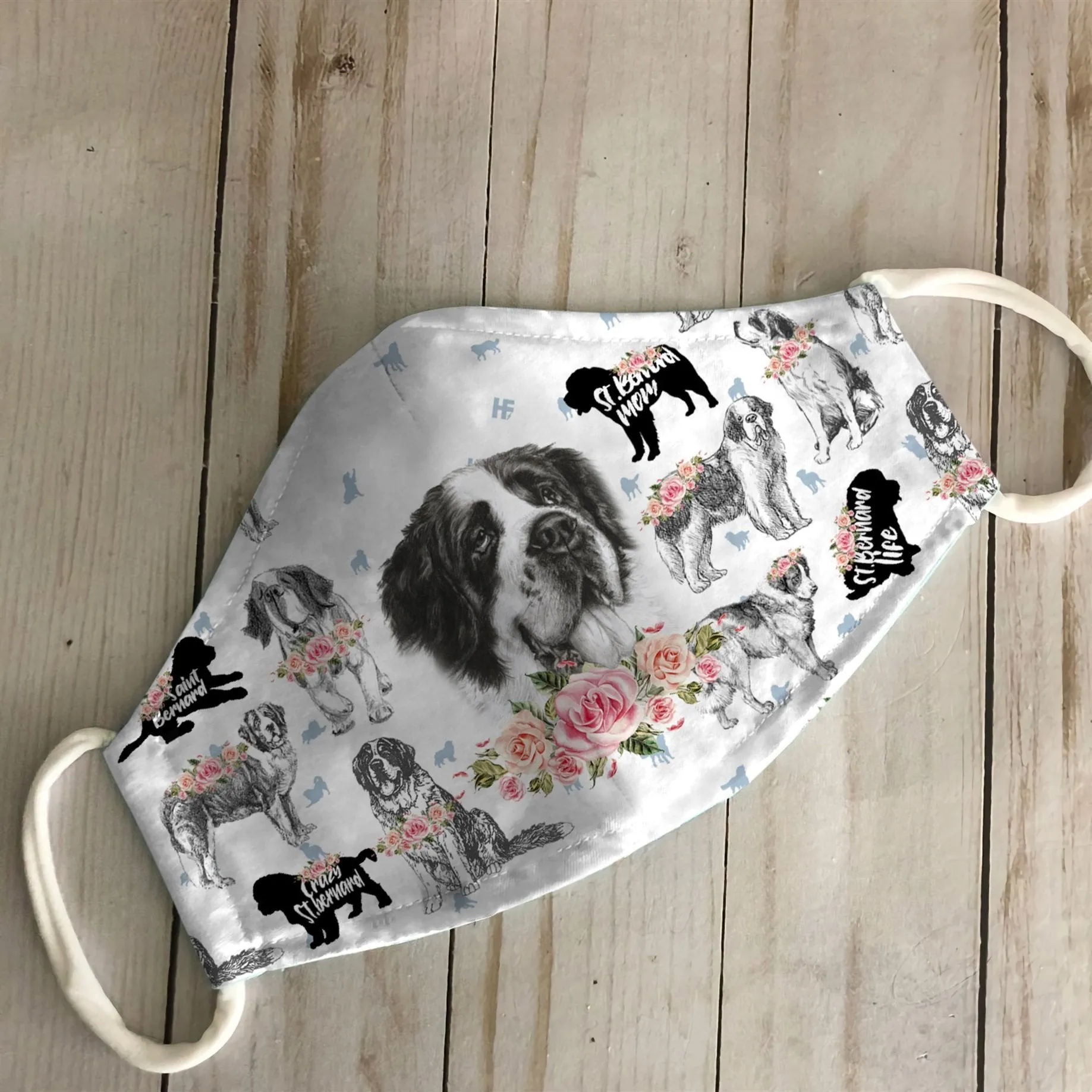 St. Bernard Floral Vintage EZ07 3006 Face Mask