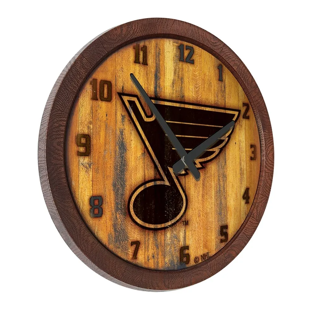 St. Louis Blues: Branded "Faux" Barrel Top Wall Clock