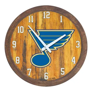 St. Louis Blues: "Faux" Barrel Top Wall Clock