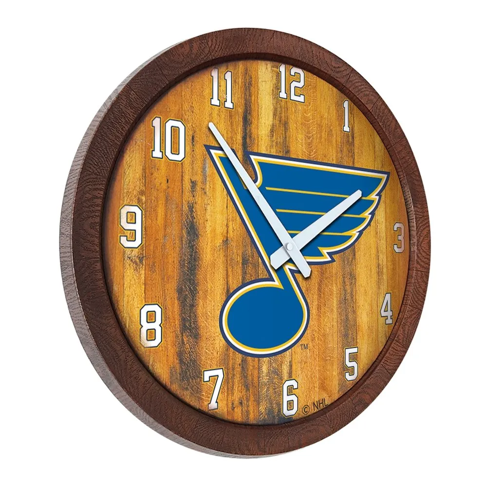 St. Louis Blues: "Faux" Barrel Top Wall Clock