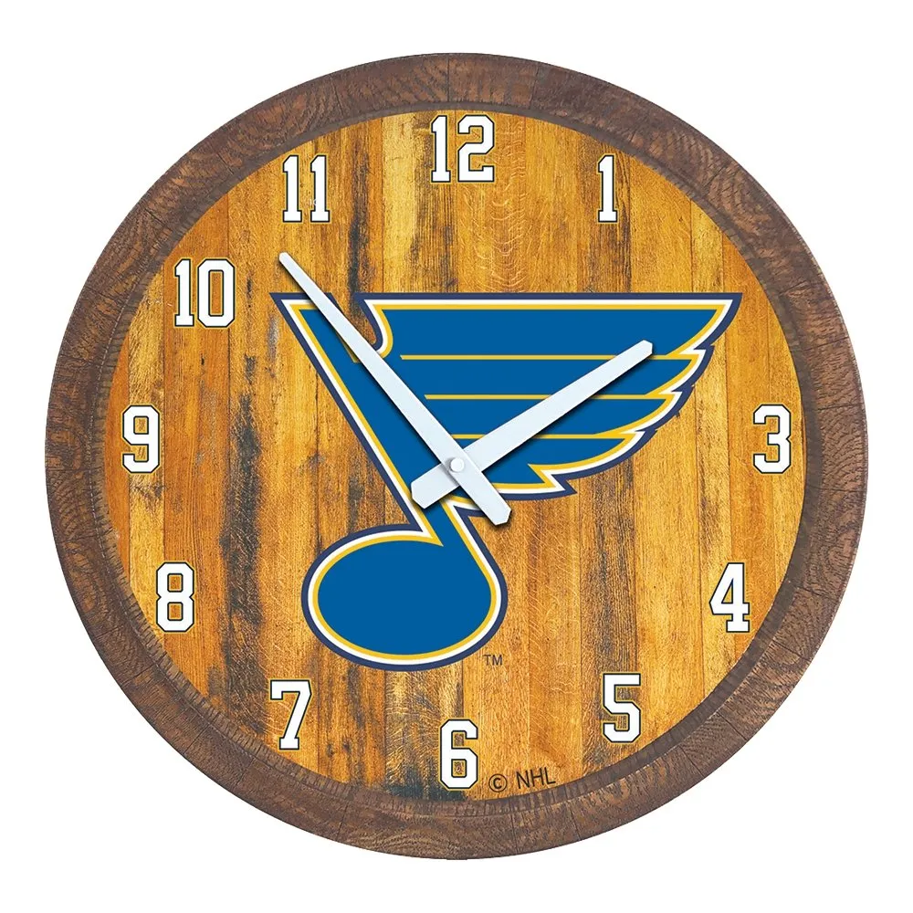 St. Louis Blues: "Faux" Barrel Top Wall Clock