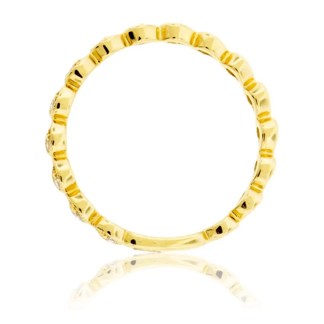 Stackable Milgrain Style Diamond Band