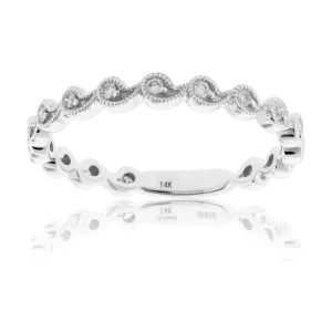 Stackable Milgrain Style Diamond Band