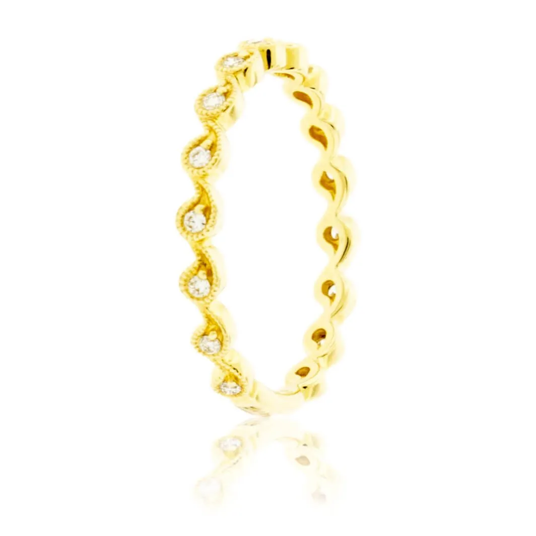 Stackable Milgrain Style Diamond Band