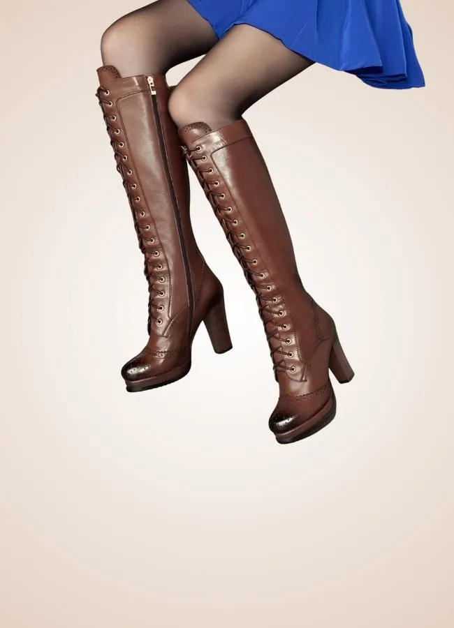 Steampunk Lace Up Long Boots