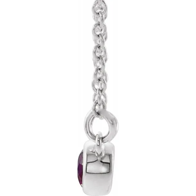 Sterling Silver Amethyst & .02 CTW Diamond 18" Necklace