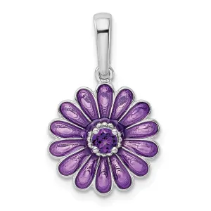 Sterling Silver Amethyst and Enamel Pendant