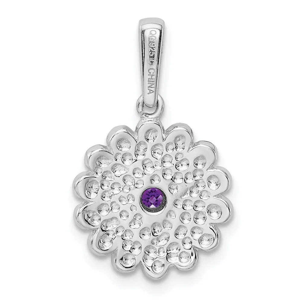 Sterling Silver Amethyst and Enamel Pendant