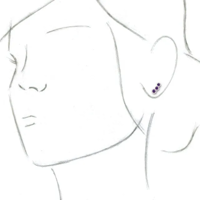 Sterling Silver Amethyst Ear Climbers