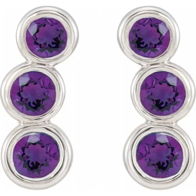 Sterling Silver Amethyst Ear Climbers