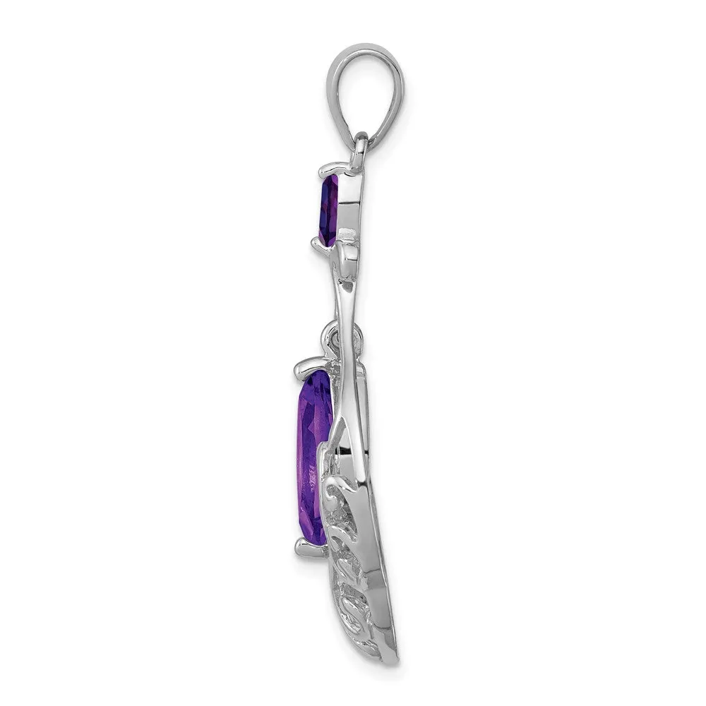 Sterling Silver Amethyst Fancy Pendant