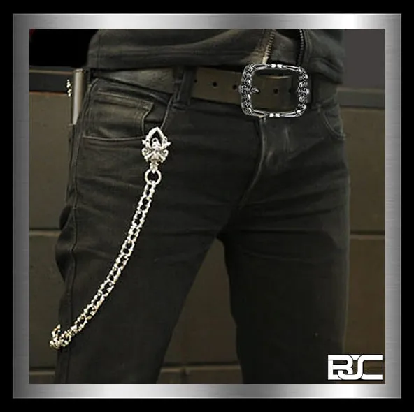 Sterling Silver Biker Skullyard Belt Buckle