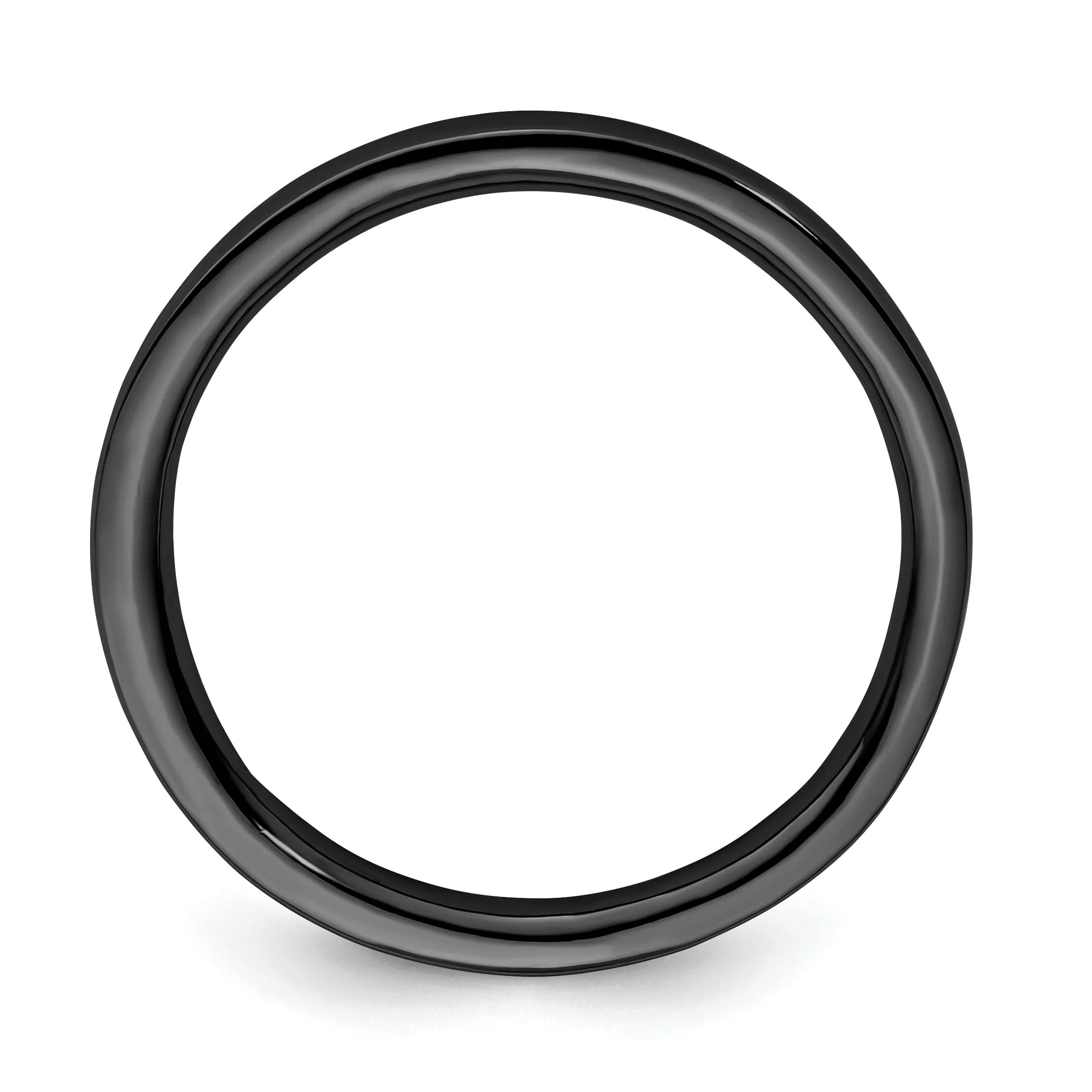 Sterling Silver Black-Plated Polished Ring