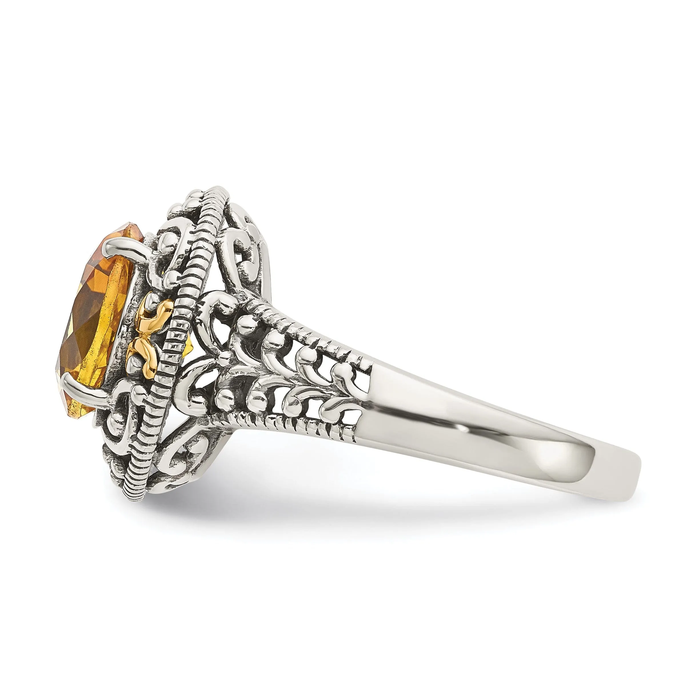 Sterling Silver Gold Citrine Ring