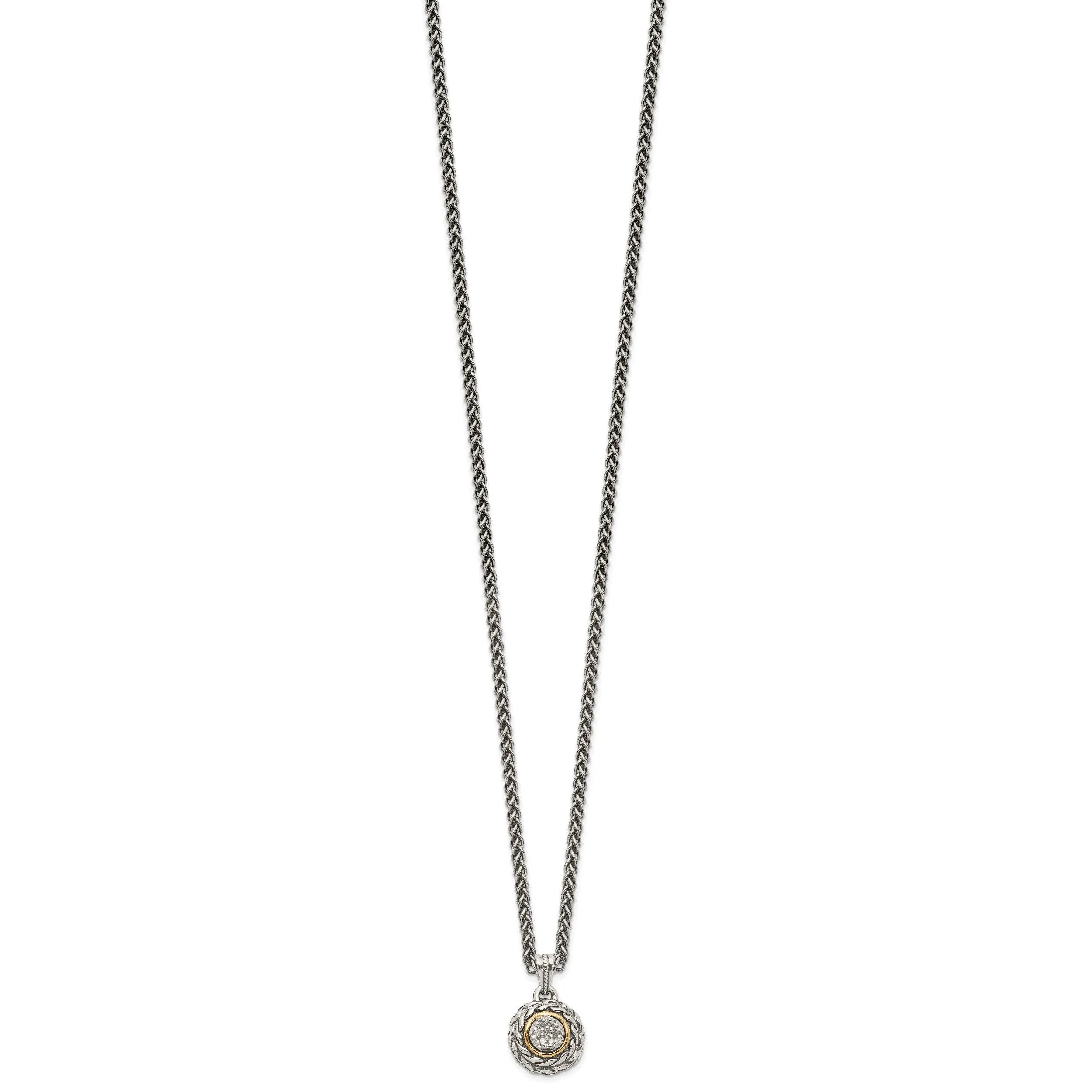 Sterling Silver Gold Diamond Pendant