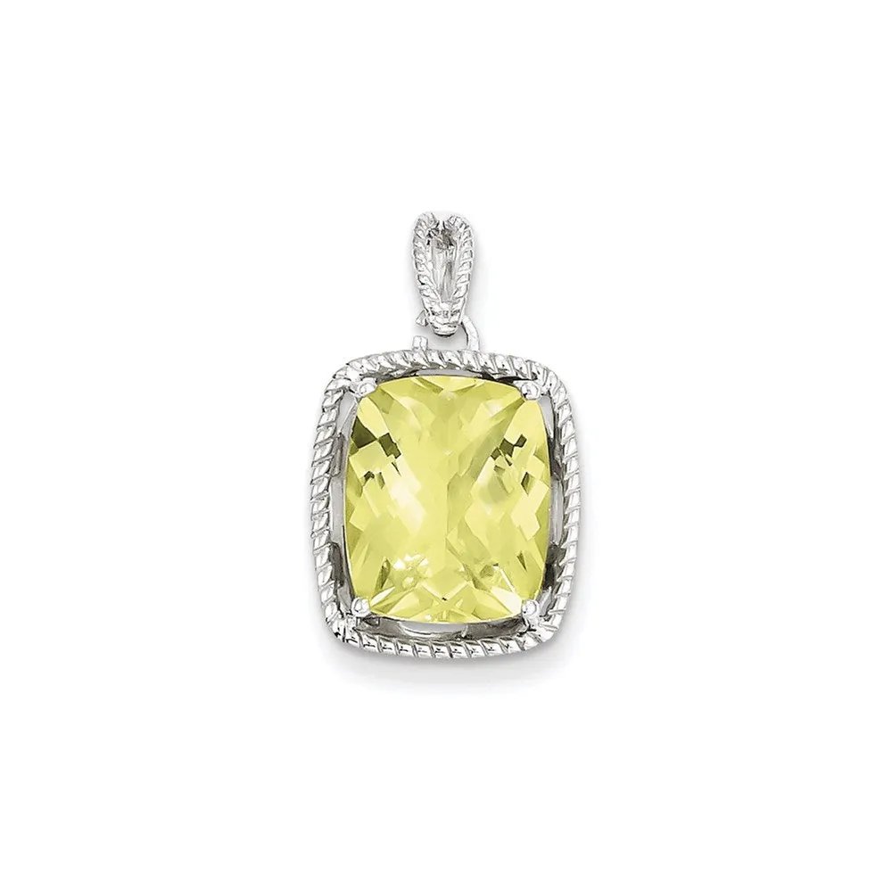 Sterling Silver Lemon Quartz Pendant