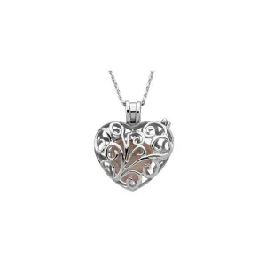 Sterling Silver Natural Rose Quartz Always in my Heart Locket 18" Necklace