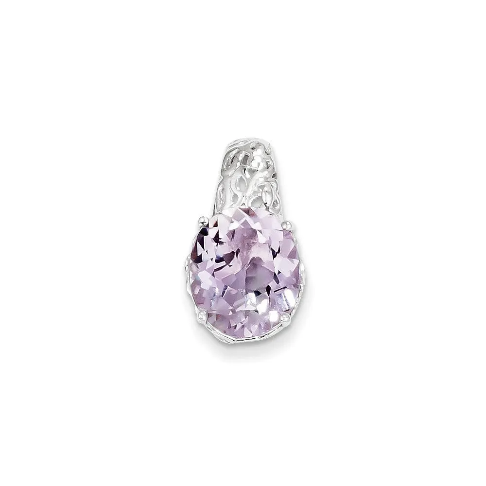 Sterling Silver Pink Quartz Pendant