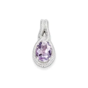 Sterling Silver Pink Quartz Pendant