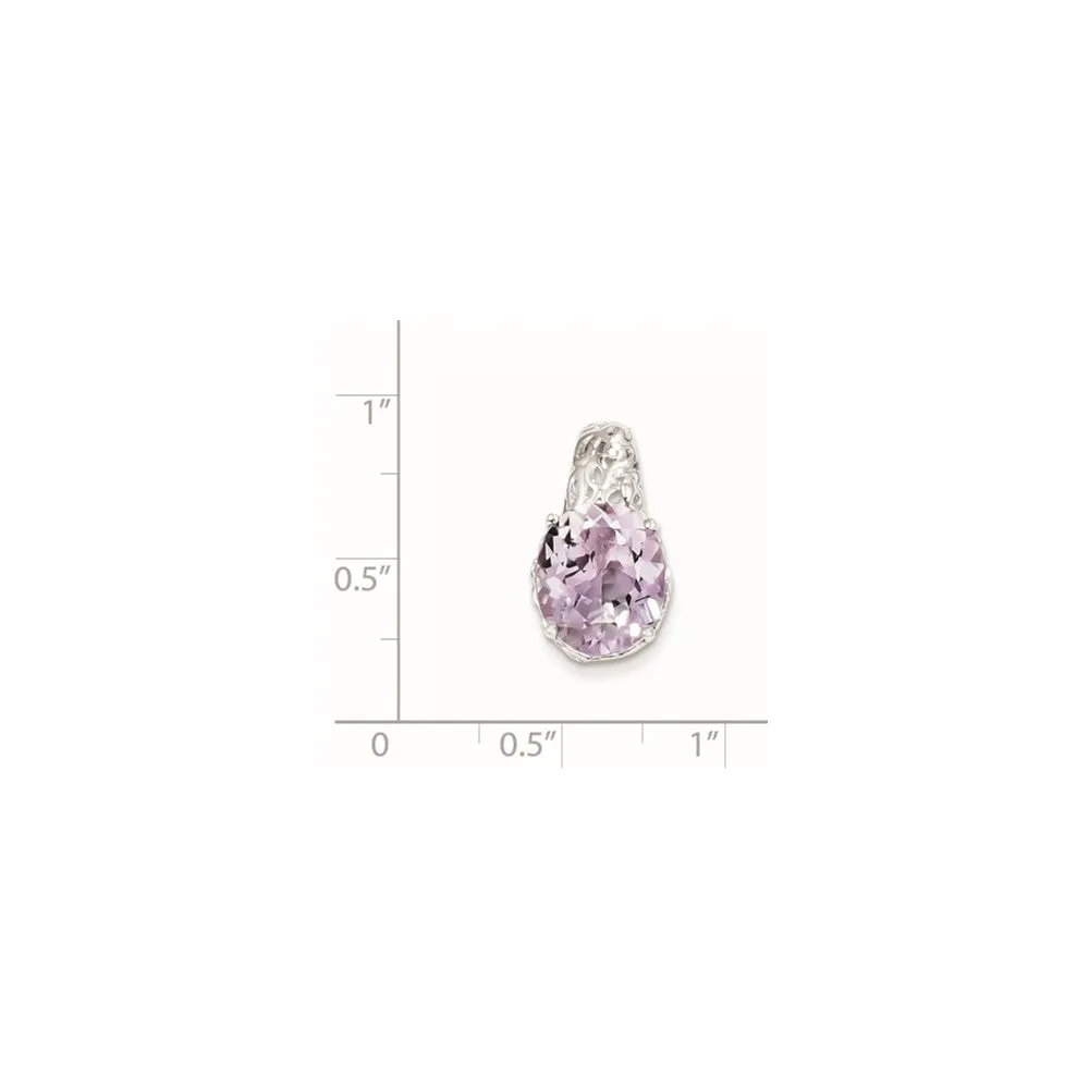 Sterling Silver Pink Quartz Pendant