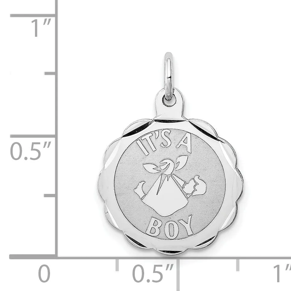 Sterling Silver Polish Its a Boy Charm Pendant