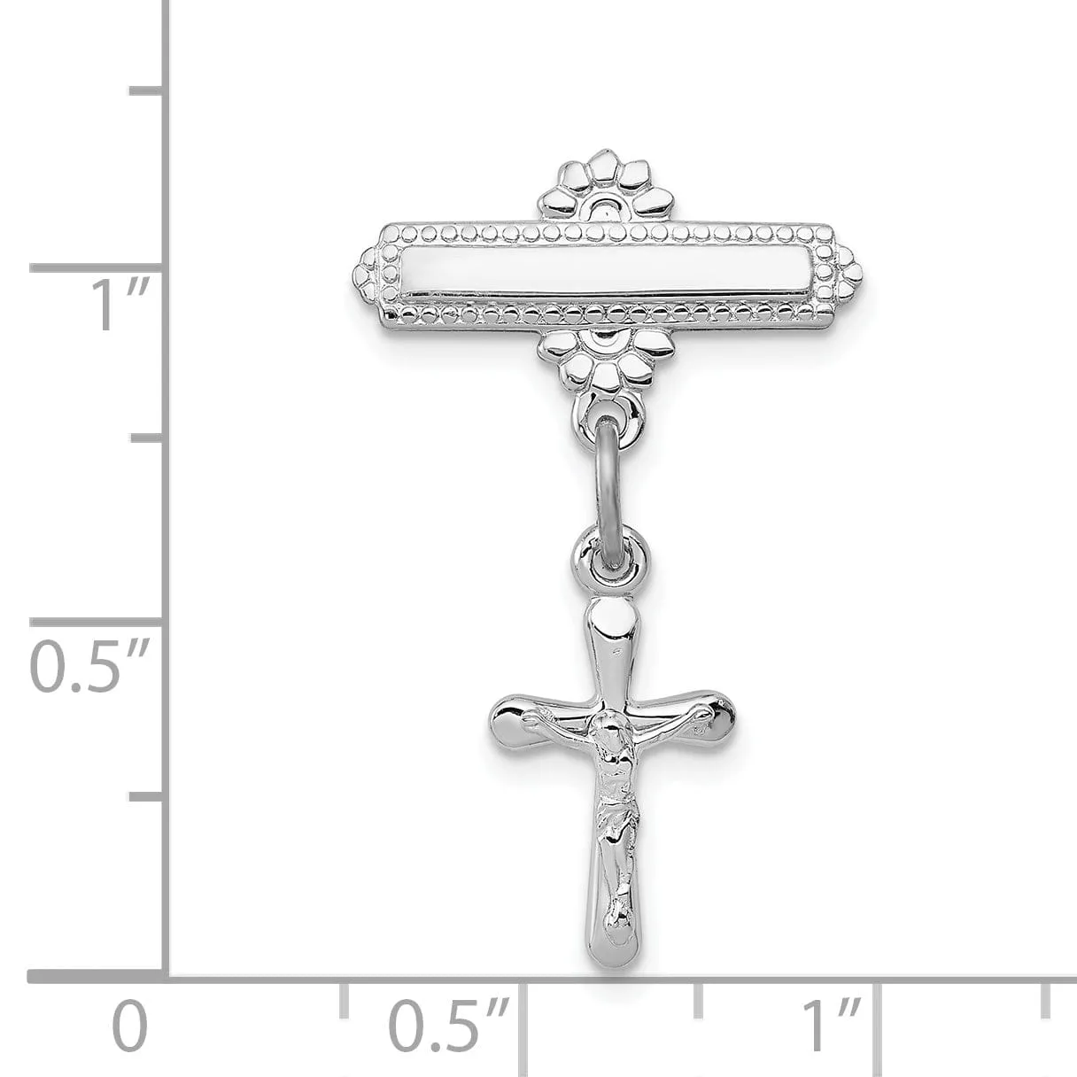 Sterling Silver Polished Crucifix Pin