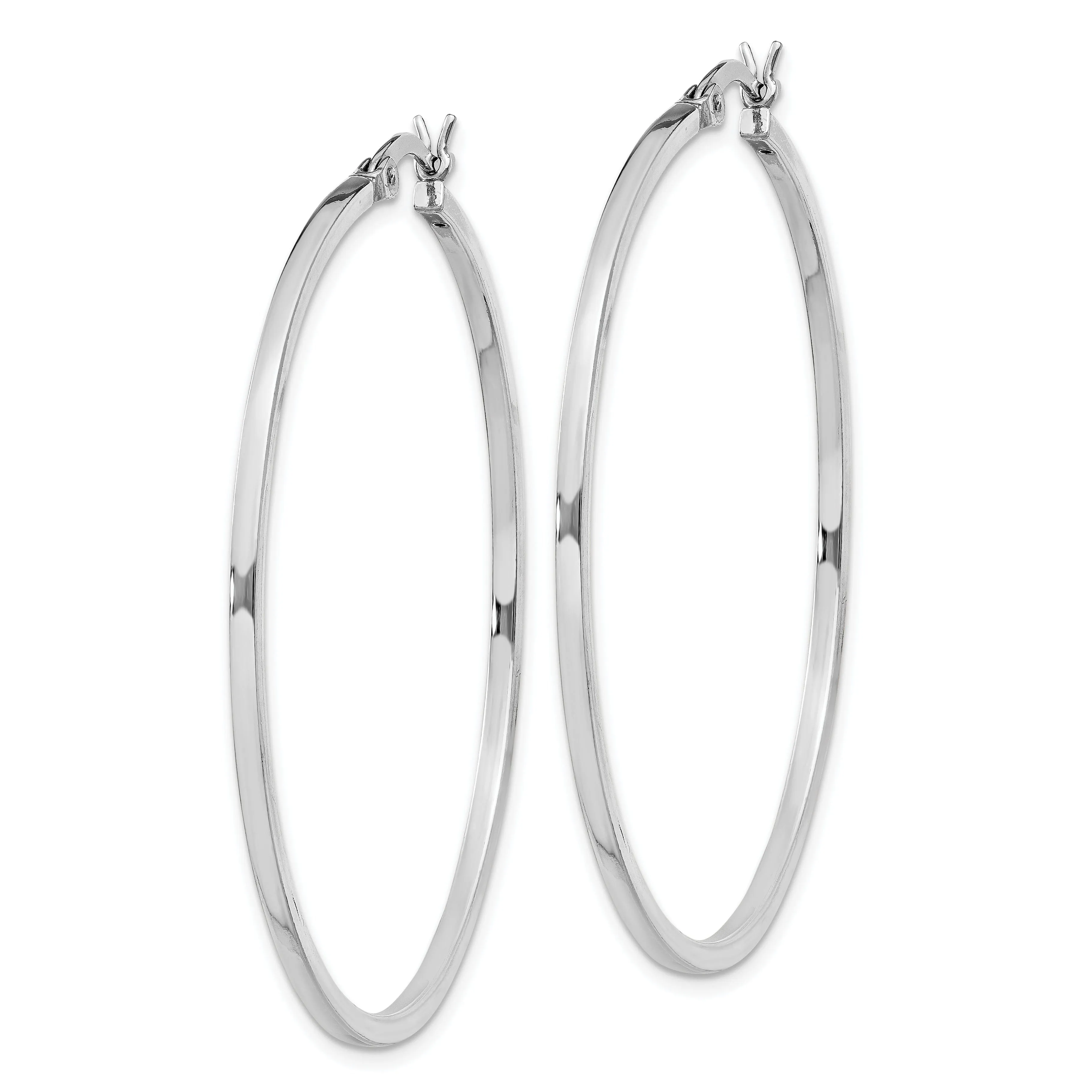 Sterling Silver Rhodium Finish Hinged Earrings