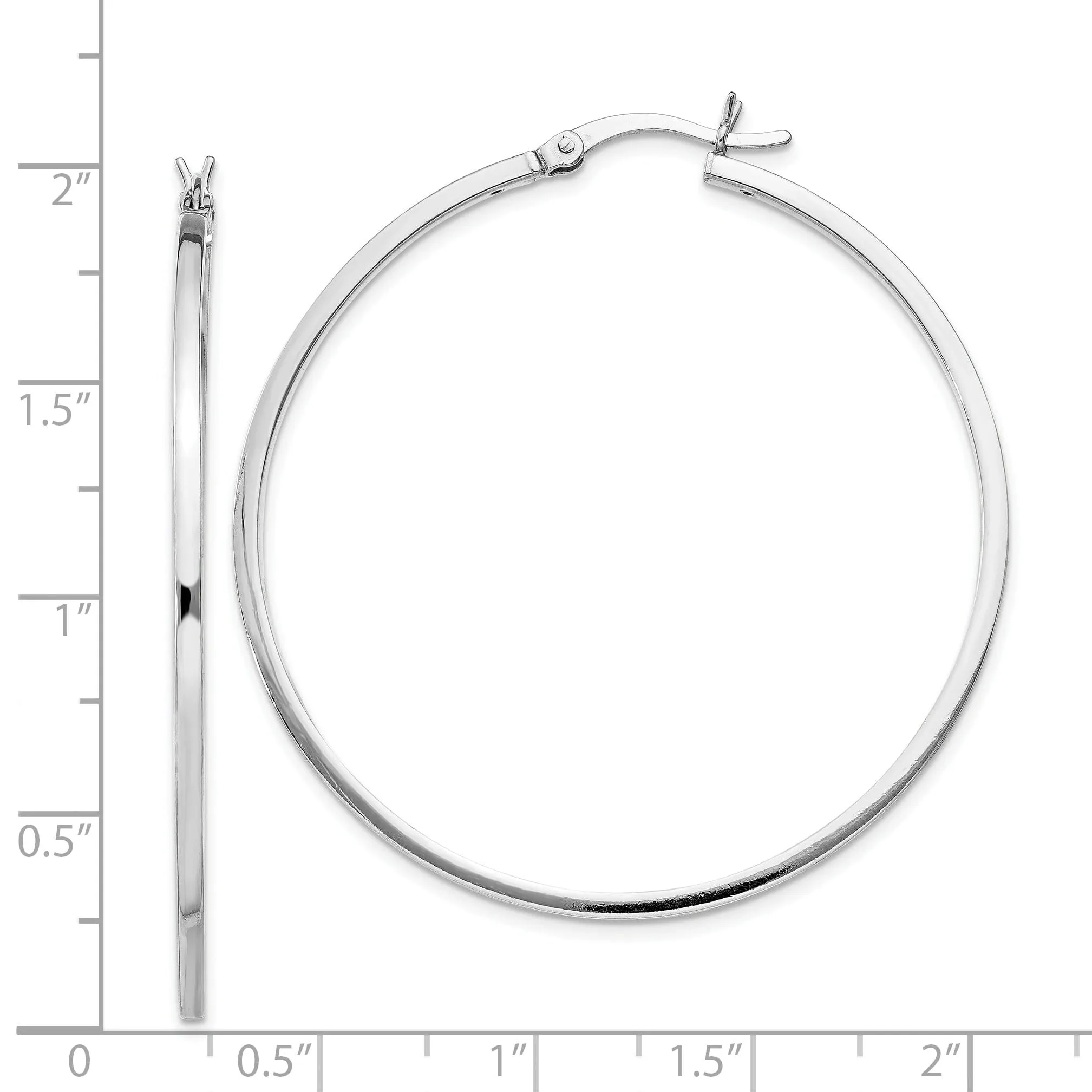 Sterling Silver Rhodium Finish Hinged Earrings