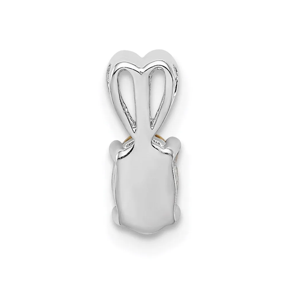 Sterling Silver Rhodium-plated Citrine Pendant