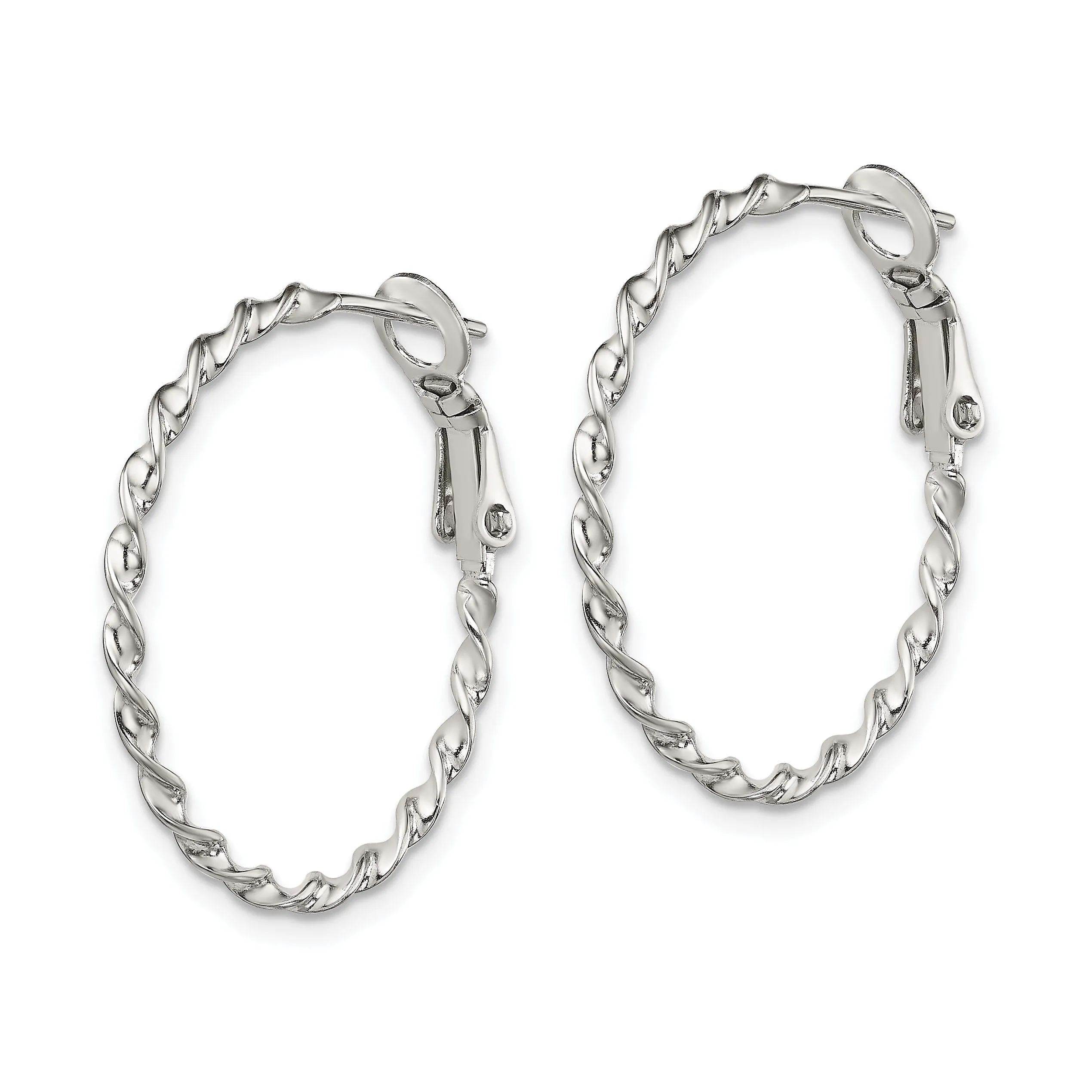 Sterling Silver Twisted Hoop Earrings