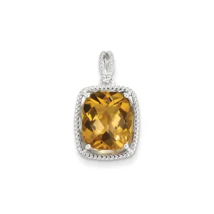 Sterling Silver Whiskey Quartz Pendant