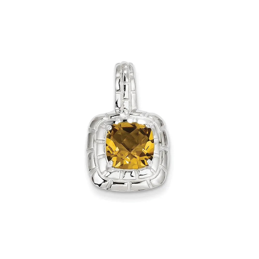 Sterling Silver Whiskey Quartz Pendant
