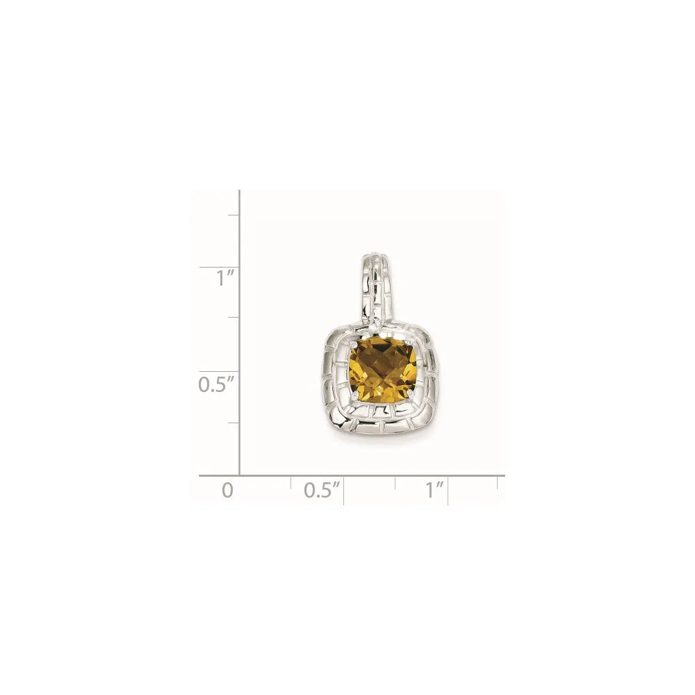 Sterling Silver Whiskey Quartz Pendant